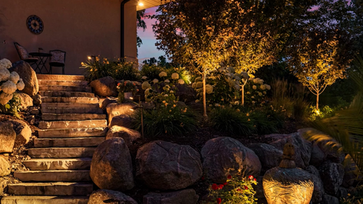 exterior lighting within landscape