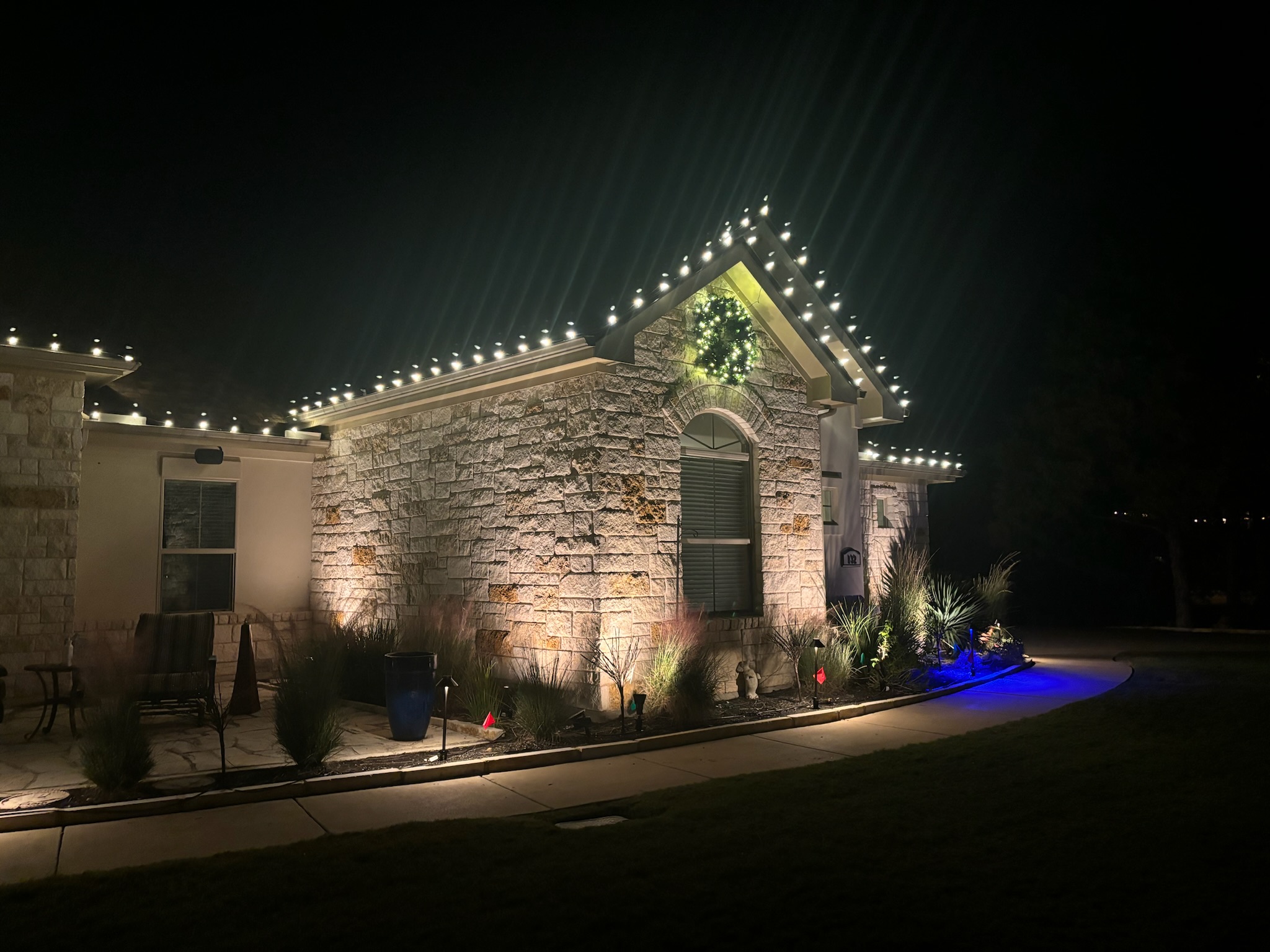 Christmas Lights with wreath