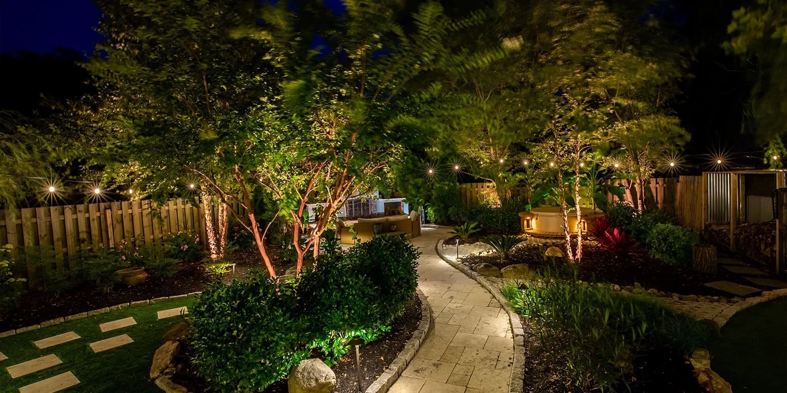 lighting in backyard