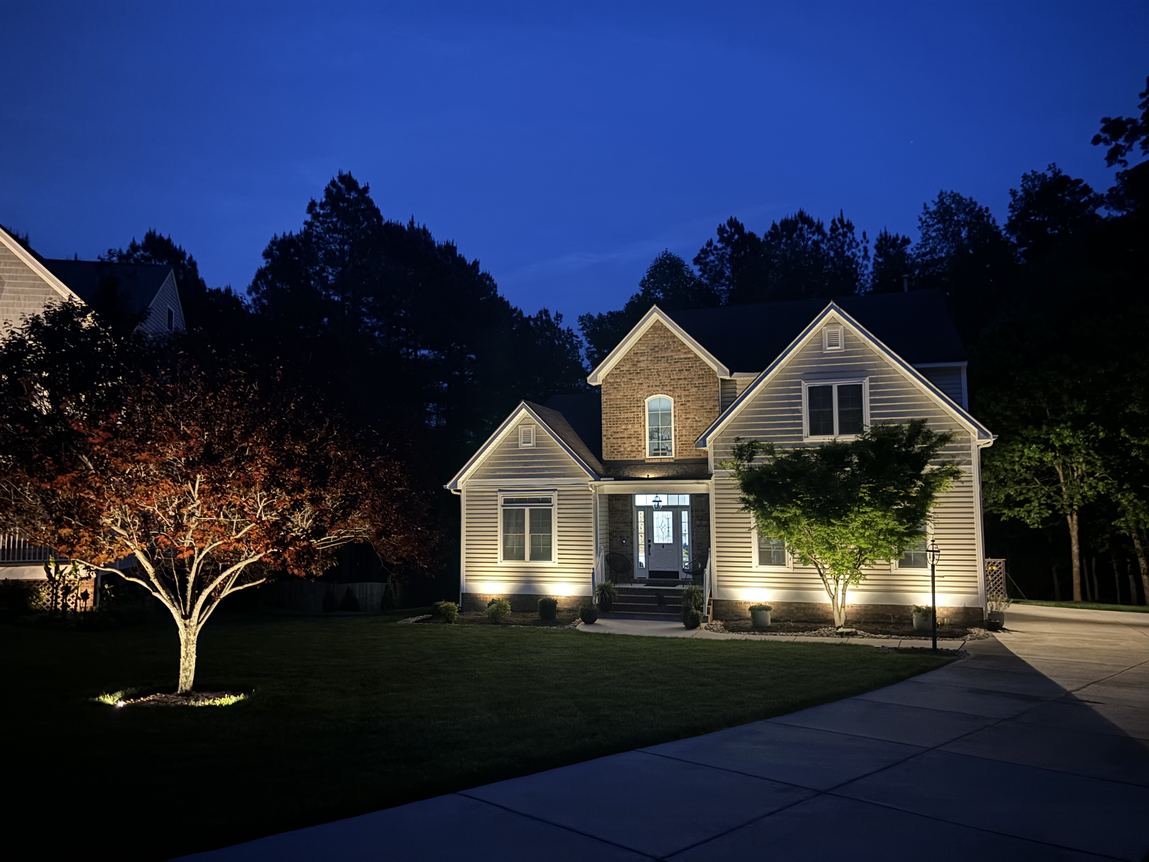 Landscape with tree uplights