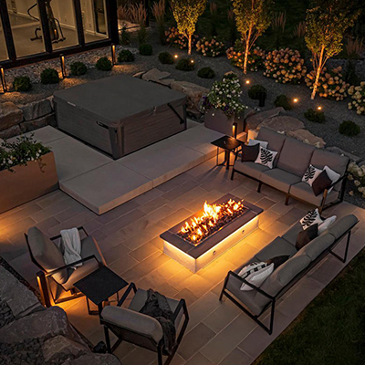 seating area with lights