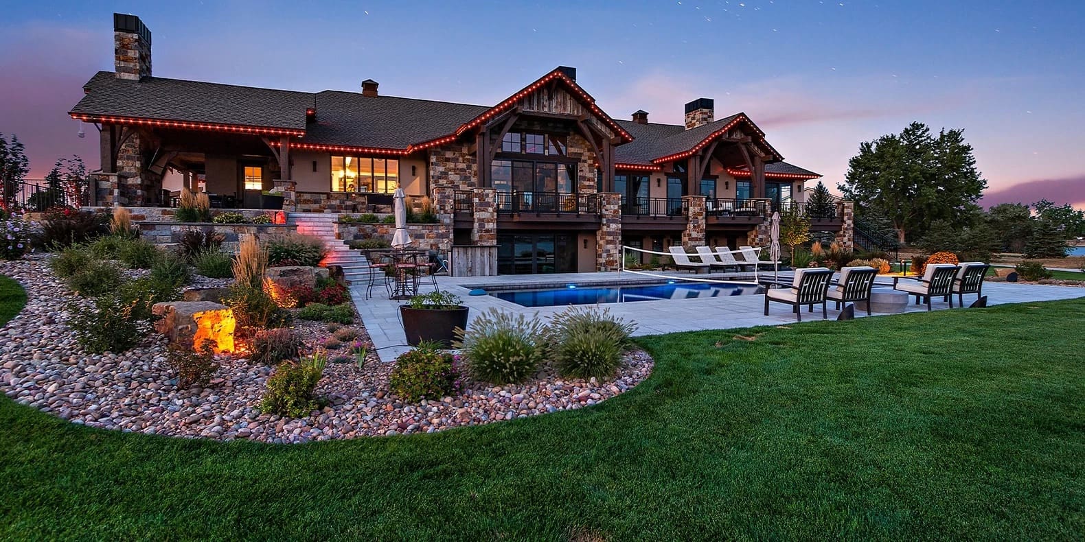 exterior lighting by pool