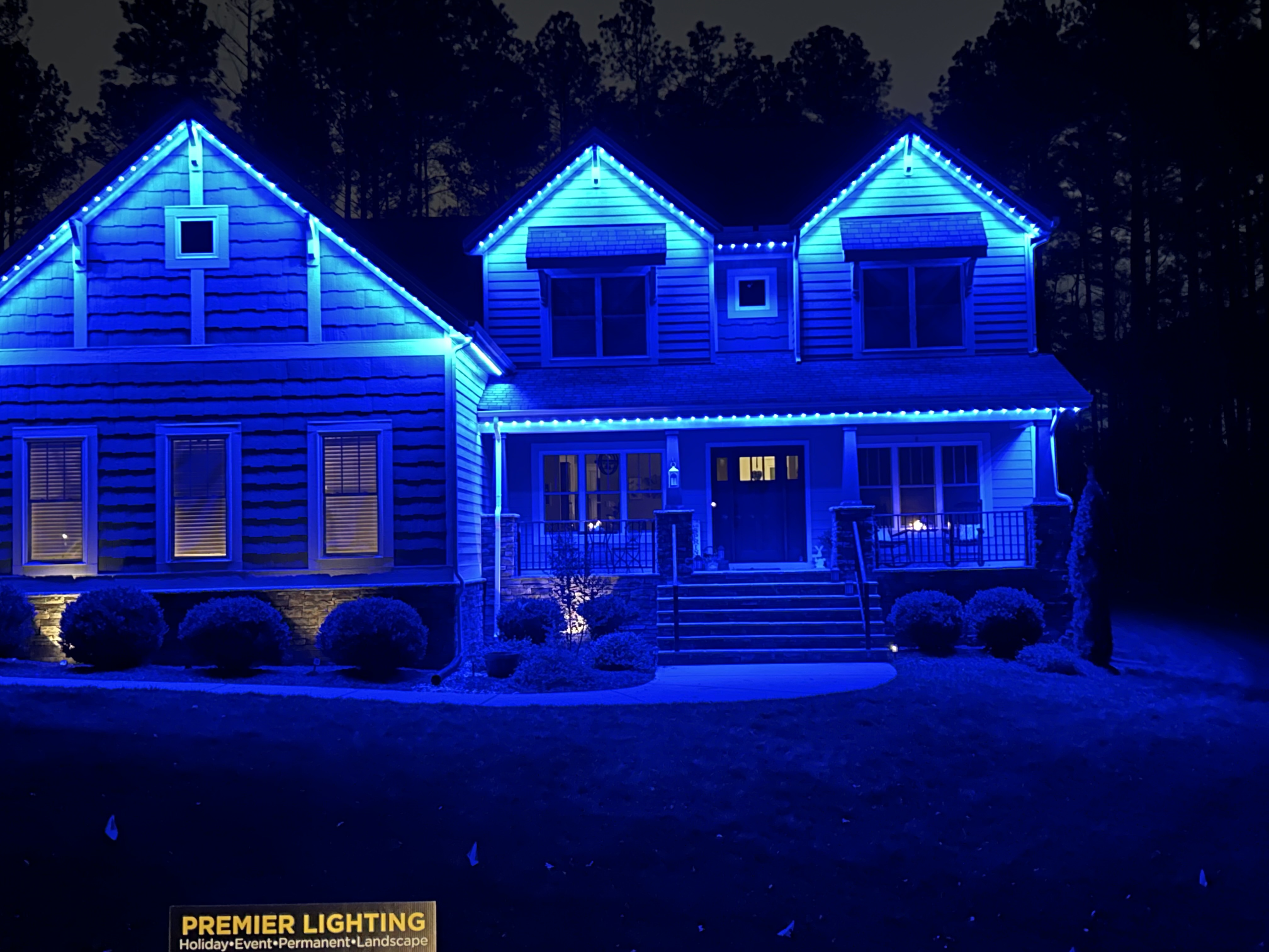 Colorful blue permanent lights