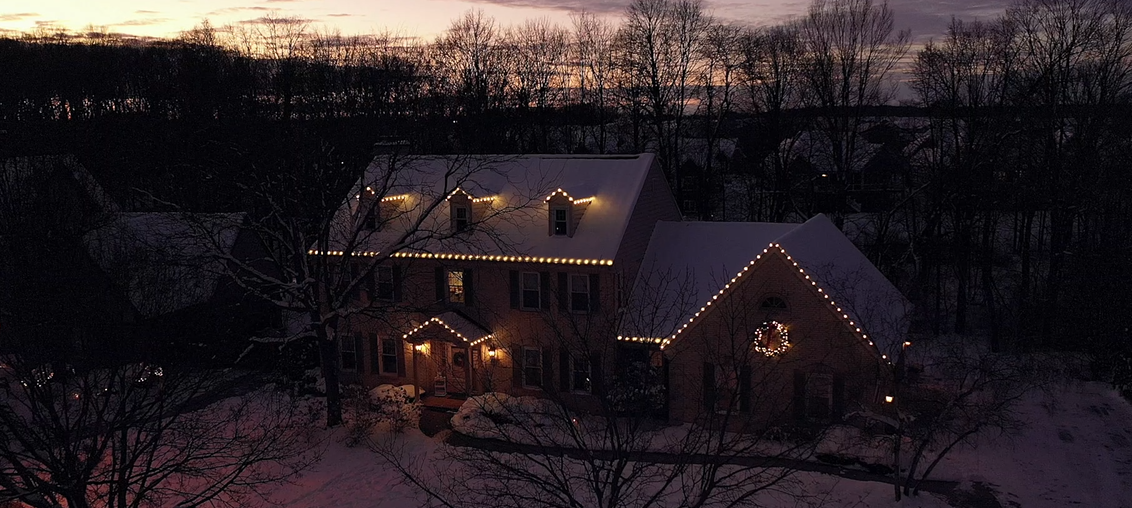 holiday lighting on exterior of a home