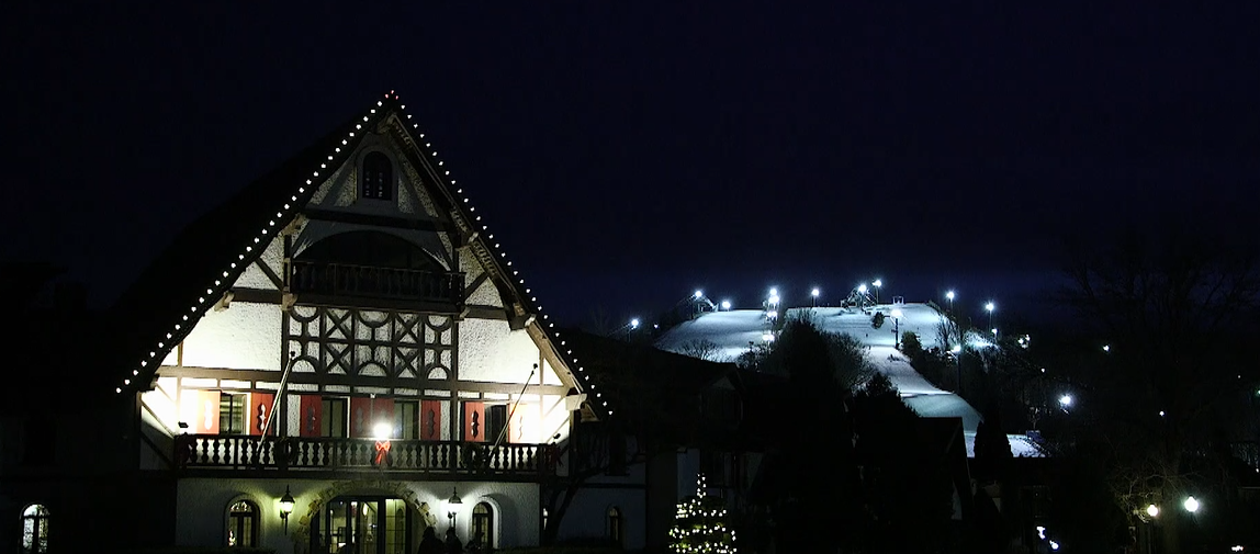 ski resort with lighting