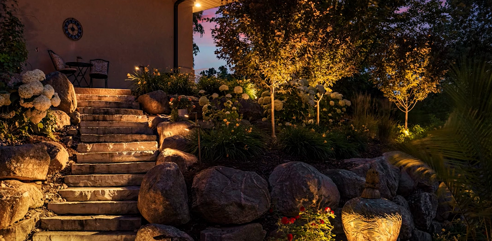 exterior lighting within landscape