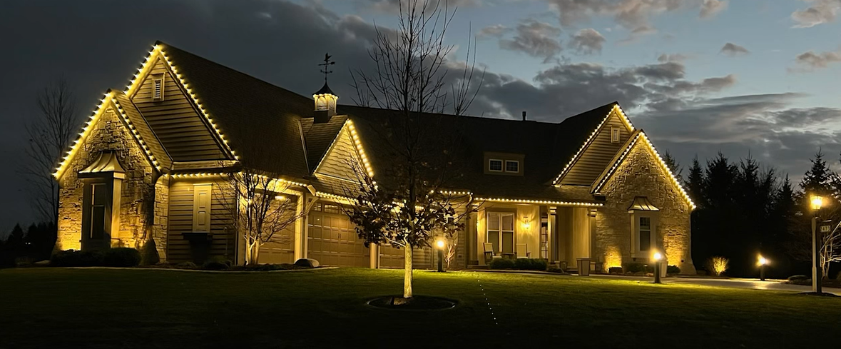 outdoor lighting on a house