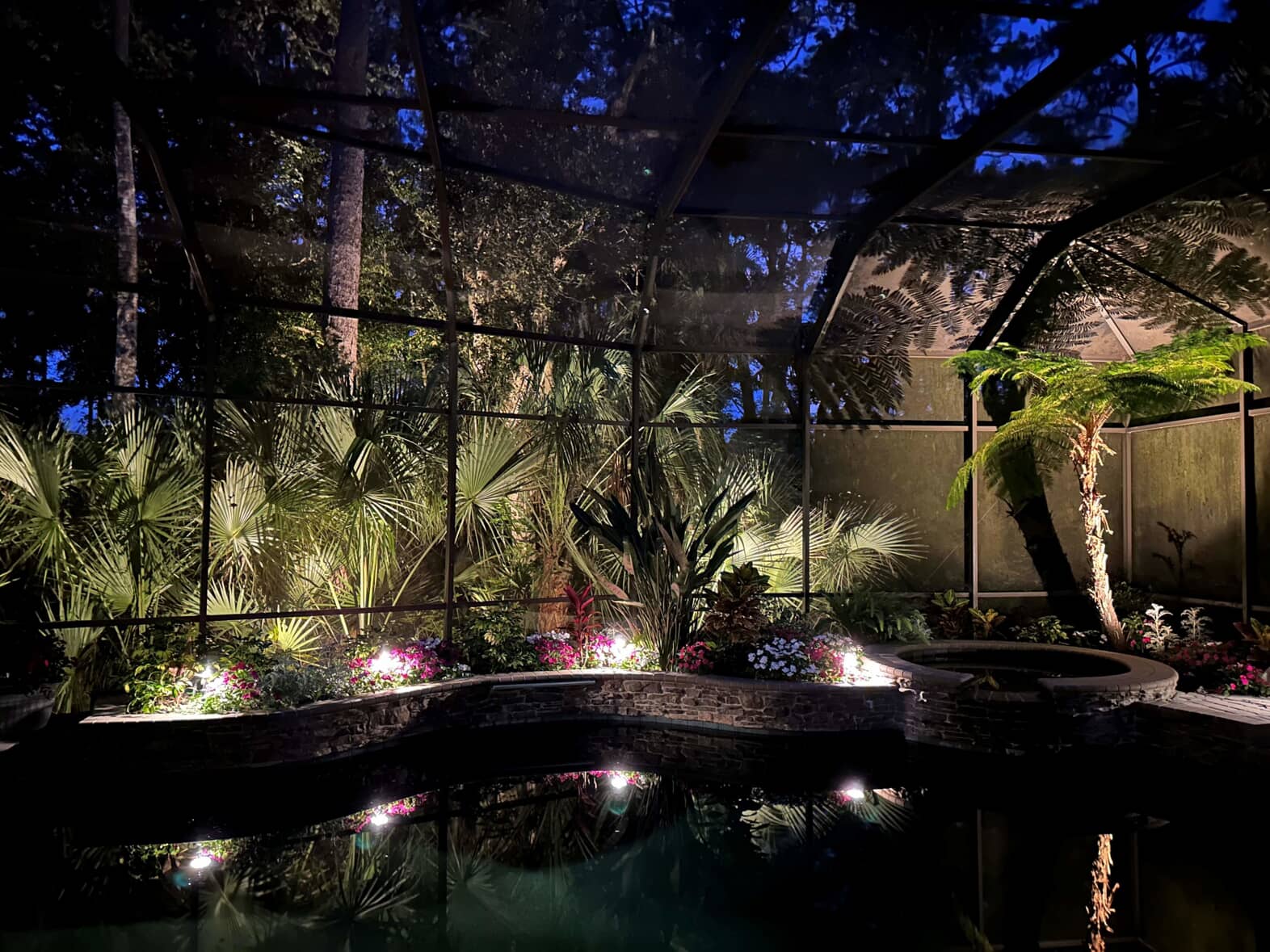 lighting in indoor pool