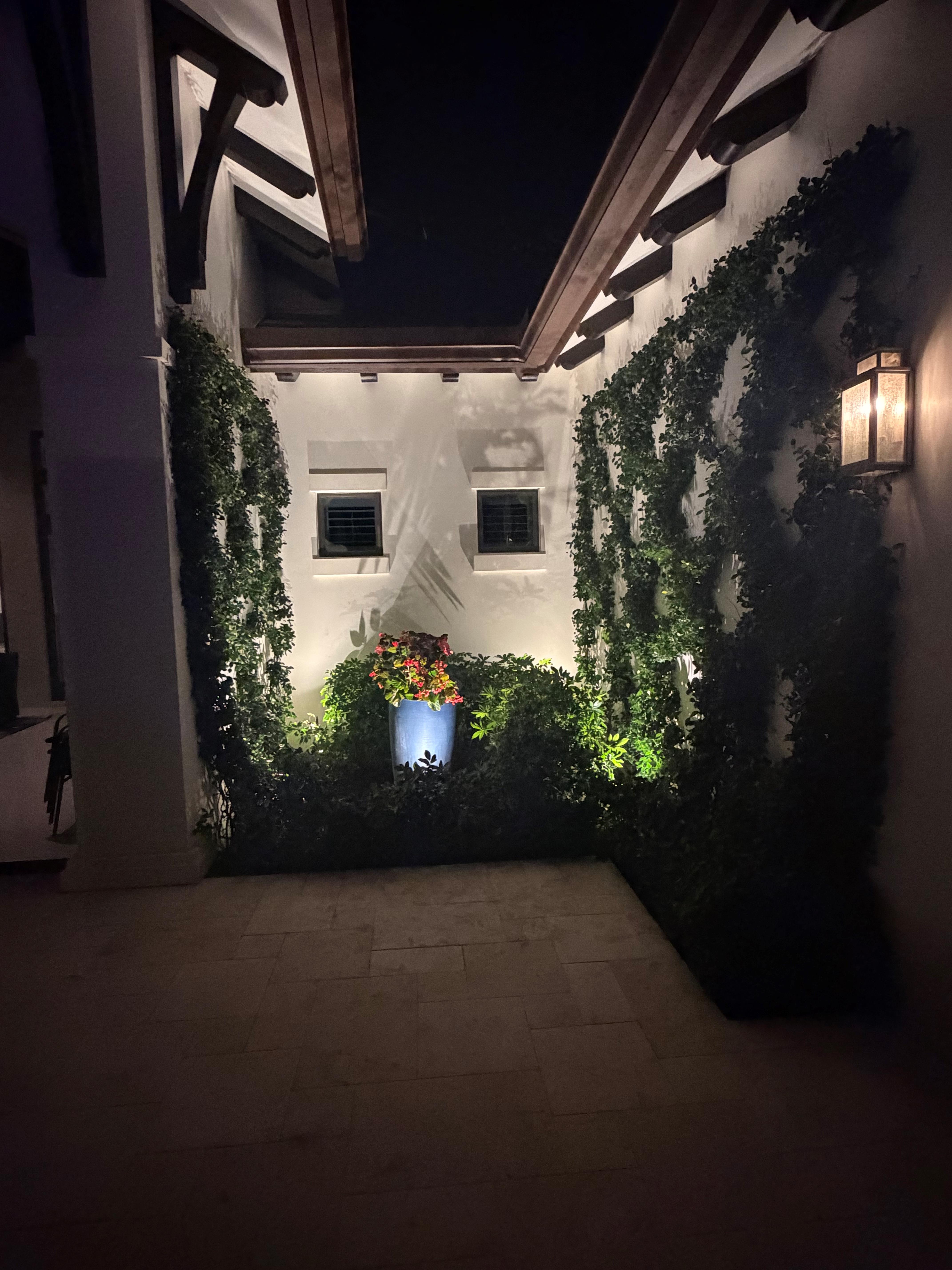 Energy-efficient LED path lights illuminating a walkway in Collier County